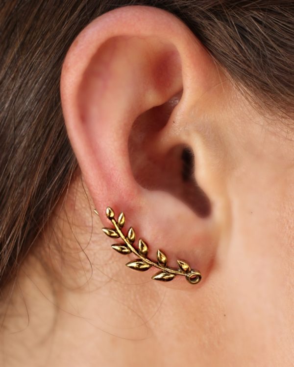 New Jewelry Fashion Cuff Climber Hook Ear Stud Leafs Silver/Gold Earrings