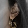 Brass Earring Lotus Dangle Drop Design Handmade Unique Fashion ERBS02