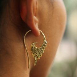 Brass Dangle Drop Earring Wings Design Handmade Unique Fashion ERBS10