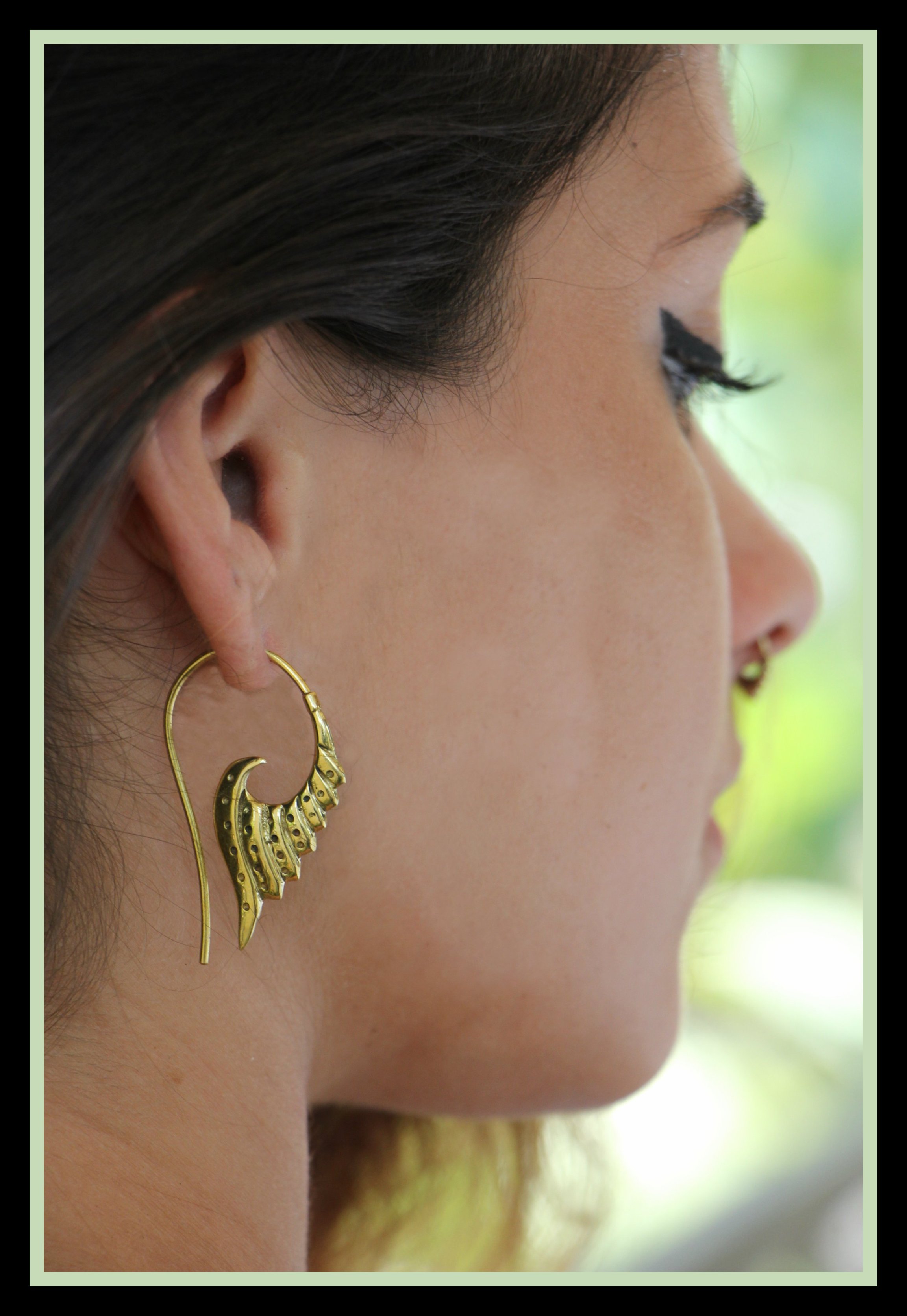 Brass Dangle Drop Earring Wings Design Handmade Unique Fashion ERBS10
