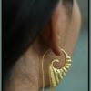 Feather Hook Brass Earring Tribal Unique Exotic Handmade Fashion ERBS11