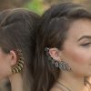 Tribal Ear Cuff Boho Chic Clip On Golden Earring Fashion Jewelry ECF07