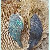 Angel Wings Earrings Abalone Sea Shell Hand Carved Ornament ERCW12