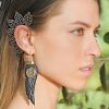 Exotic Silver Ear Cuff Unique Tribal Boho Leaf Clip-On Earring ECF15