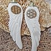 Angel Wings Earring White Bone Hand Carved Vintage Exotic Ornament ERCW07