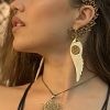 Angel Wings Pendant Carved Horn Unique Handmade Flower of Life Necklace PNCW09