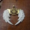 Seed Of Life Pendant Unique Bone Angel Wings Jewelry PNCW13