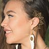 Unique Golden Ear Cuff Tribal Boho Leaf Clip-On Earring ECF15