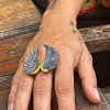 Angel Wings Abalone Ring Boho Carved Sea Shell Unqiue Handmade Ornament RABW01