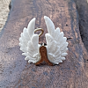 Angel Wings Ring Carved Bone Handmade White Unique Boho Ornament RBW02