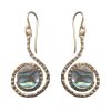 Dangle Abalone Earrings Exotic Unique Sea Shell Brass Spiral Drop ERBAB05