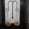Dangle Abalone Earrings Exotic Unique Sea Shell Brass Spiral Drop ERBAB05