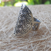 Geometrical Ring Flower of Life Exotic Tribal Silver Colored Brass Ornament RGM05Geometrical Ring Flower of Life Exotic Tribal Silver Colored Brass Ornament RGM05