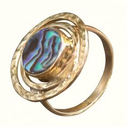 Unique Abalone Brass Ring Handmade Organic Shell Jewelry RSABB08