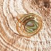 Sea Shell Brass Ring Hamered Organic Abalone RSABB08