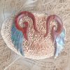 Angel Wings Earrings Wood Fake Gauge Sea Shell Abalone Carved Handmade PFG28