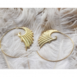 Angel Wings Earrings Spiral Gold Boho Ornament ERHZ13