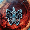 Butterfly Pendant Unique Geometric Silver Pendant with Stone PNGM17