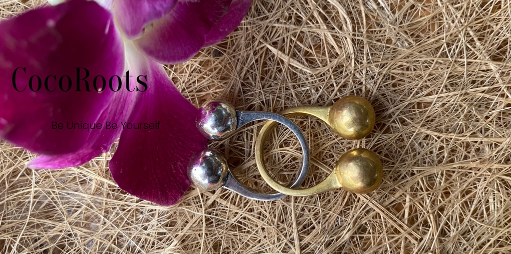 Unique Statement Rings Silver Metal Balls - Image 5