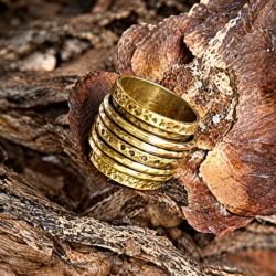 Gold Brass Fidget Ring | Unique Statement Boho Ring
