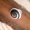 Top view of abalone centre in black and white spiral shell ring