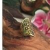 Brass lotus mandala ring on pink lily, handcrafted tribal ring by CocoRoots
