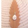 Shiva Eye teardrop pendant in silver on autumn leaf