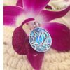 Silver lotus pendant 92.5 sterling with abalone shell, 2.5 x 2 cm, by CocoRoots