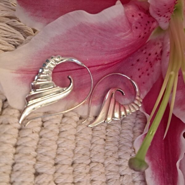 Silver wings earrings 92.5 sterling, unique dangle drop pair, 4 x 2.5 cm by CocoRoots