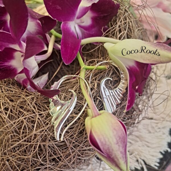 Silver wings earrings 92.5 sterling, unique dangle drop pair, 4 x 2.5 cm by CocoRoots