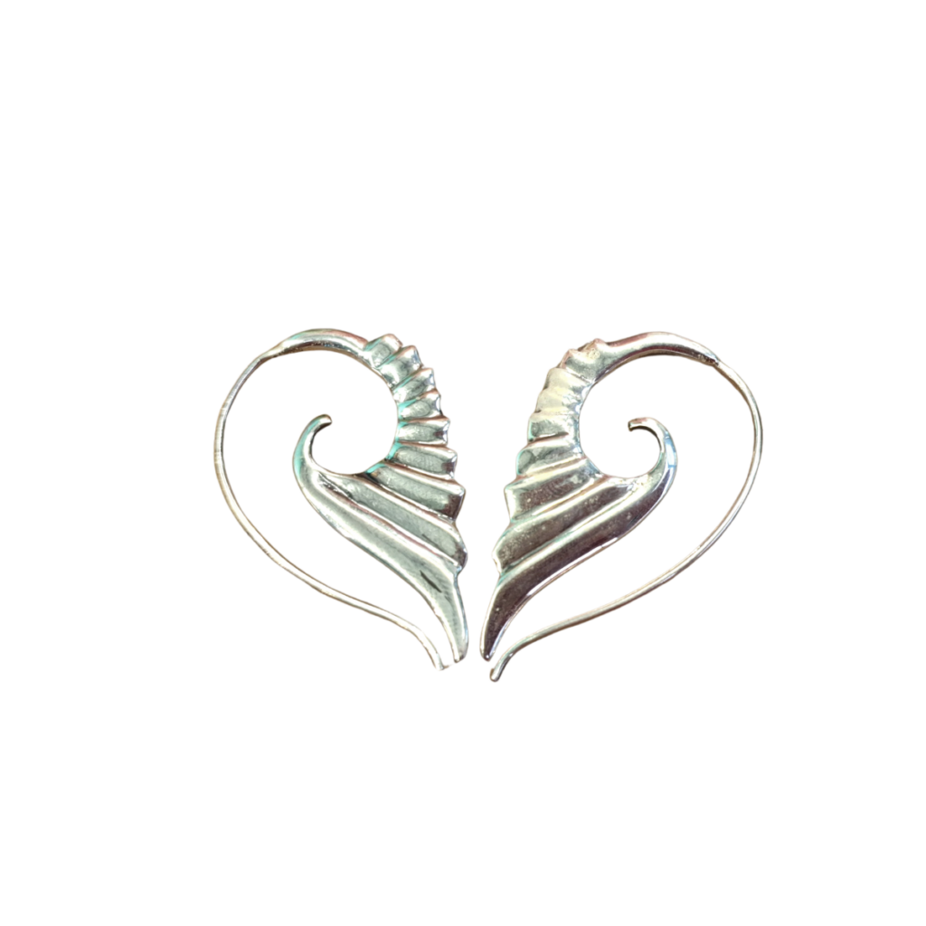 Silver wings earings
