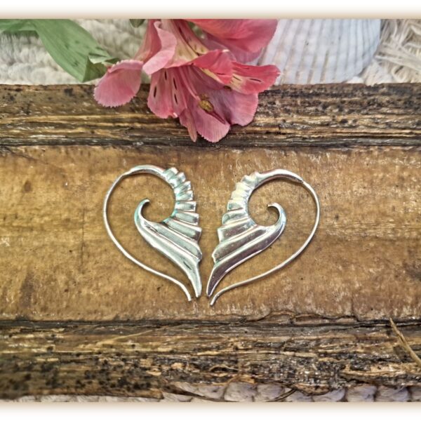 Silver wings earrings 92.5 sterling, unique dangle drop pair, 4 x 2.5 cm by CocoRoots